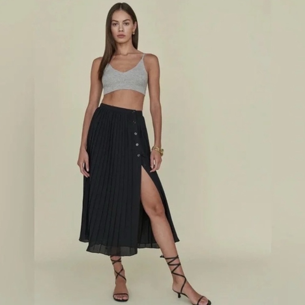 Reformation Midi Pleated Midi Skirt - M